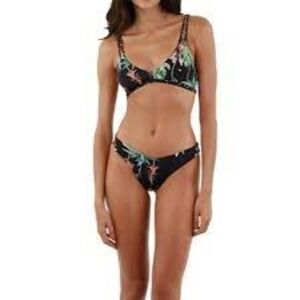 NWT Malai SM Loose Ends Dainty Top Reversible T72197 Black Green Agave 128762